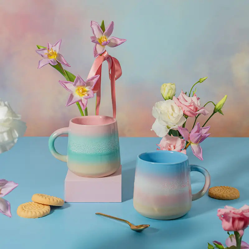 Aubie - The Pink Sea Pastel Ombre Mug - Blue/Pink