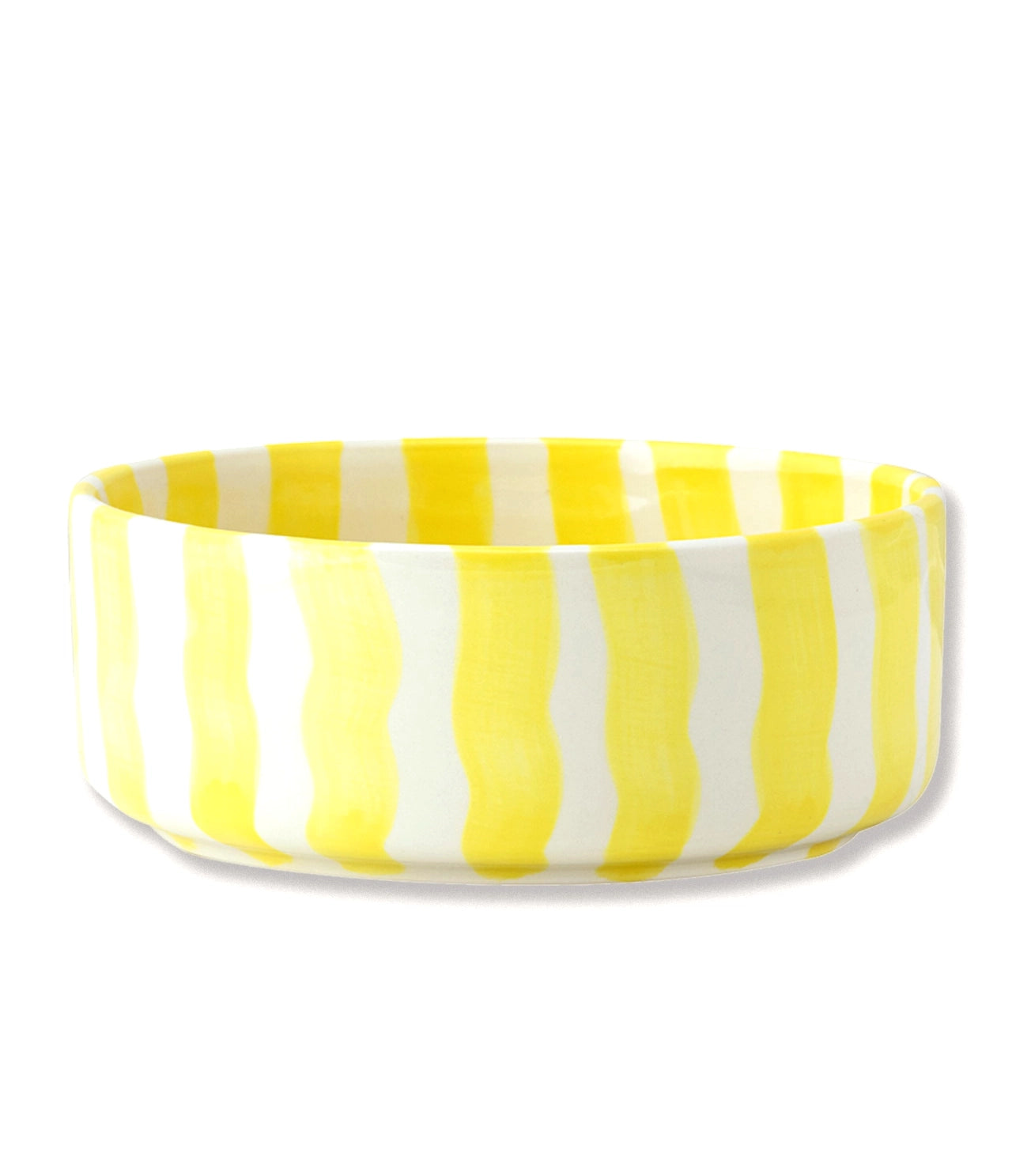 Kucho Yellow Stripe Pasta Bowl Spiaggia