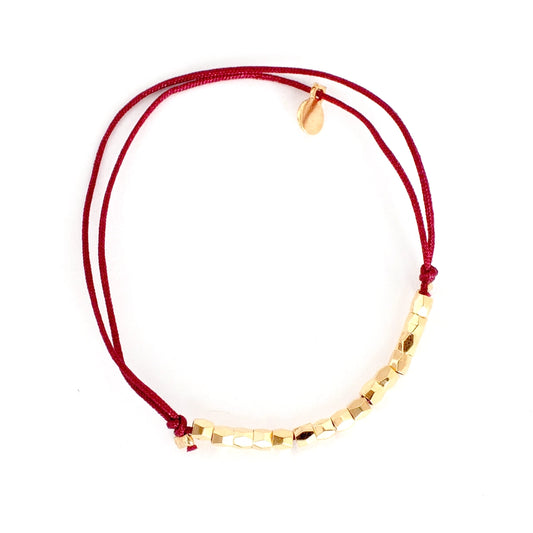 Kucho Red Bohemia Gold Nugget Bracelet