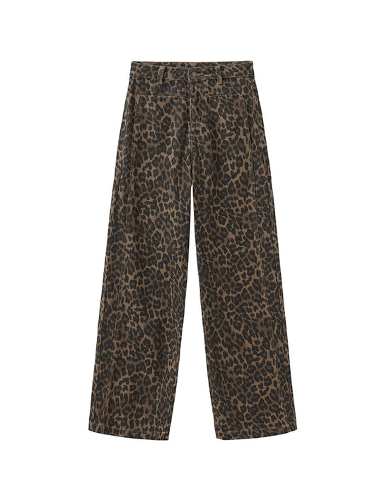 ZxiZxi Leopard Denim Jeans