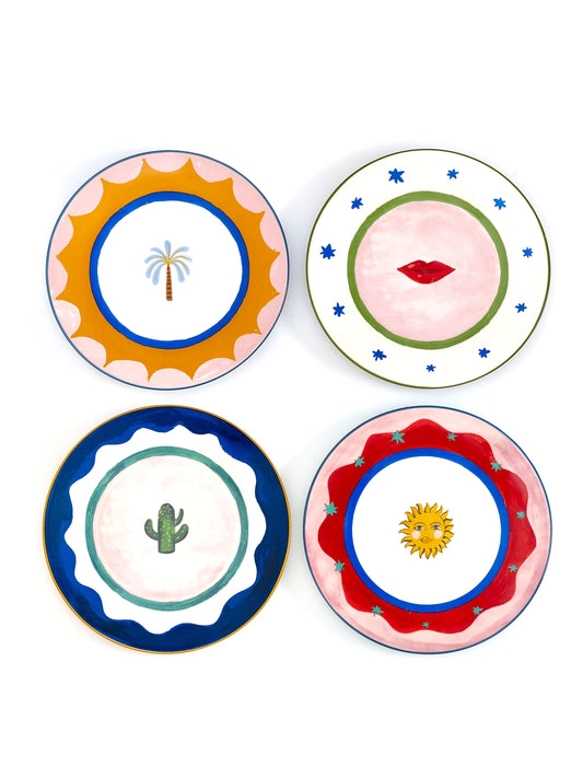 ACAC Eleanor Bowmer Set of 4 Icon Cake Plates - Handmade in Portugal