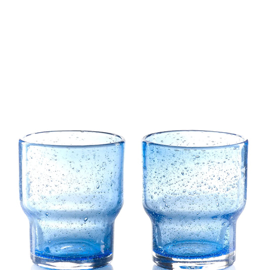 Adal Colour Me Happy - Set of 2 Blue Glass Tumblers - Made in Thailand