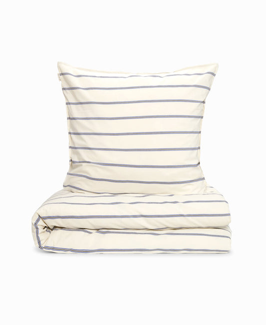 Kucho Redis single Bed Linen Stripe - Ecru / Blue / Moonless