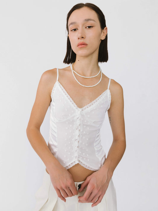 Alleana Embroidered Lace Tank Top