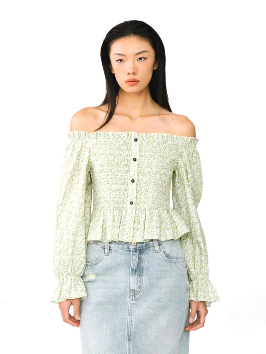 Denima Ruffled Off-Shoulder Blouse