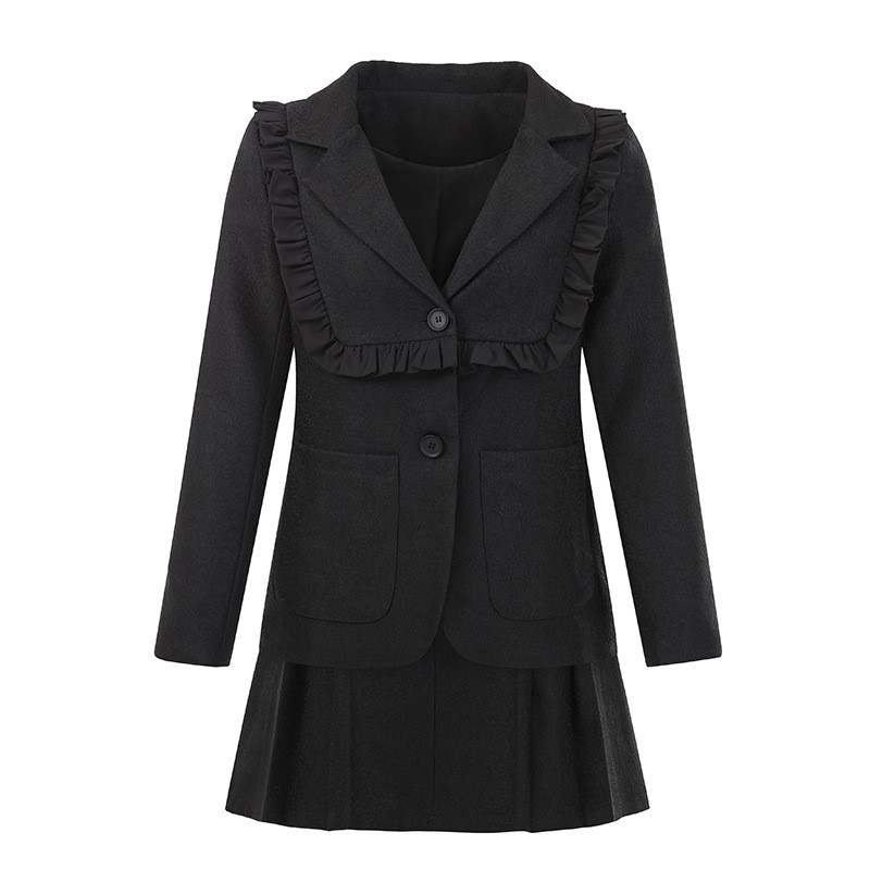 Kucho Black Frill Skirt Suit