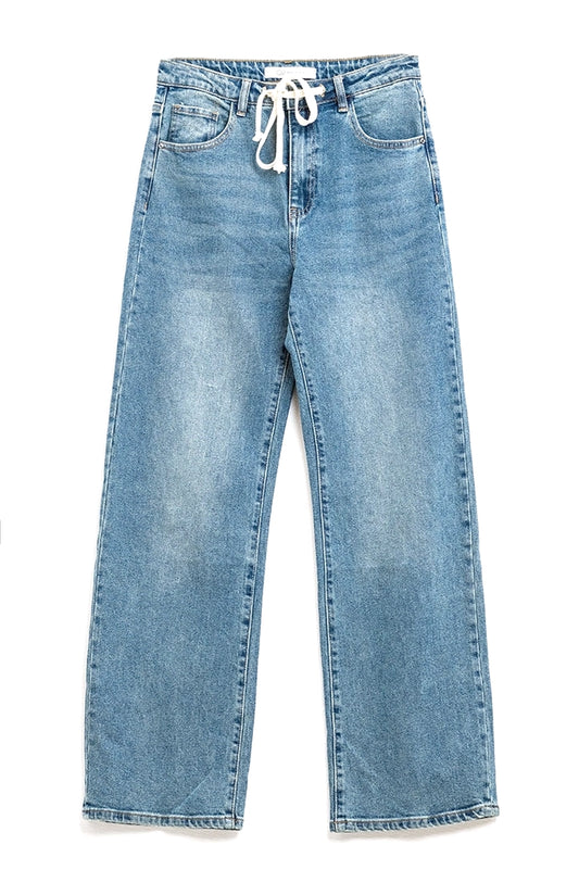 Kucho Demi Straight Blue Jean with Drawstring