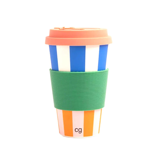 Bron Plant based fibre Multi Stripe Coffee Cup