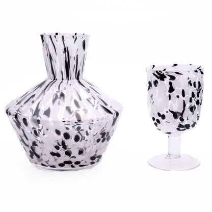 Kucho Black Speckled Wine Glass