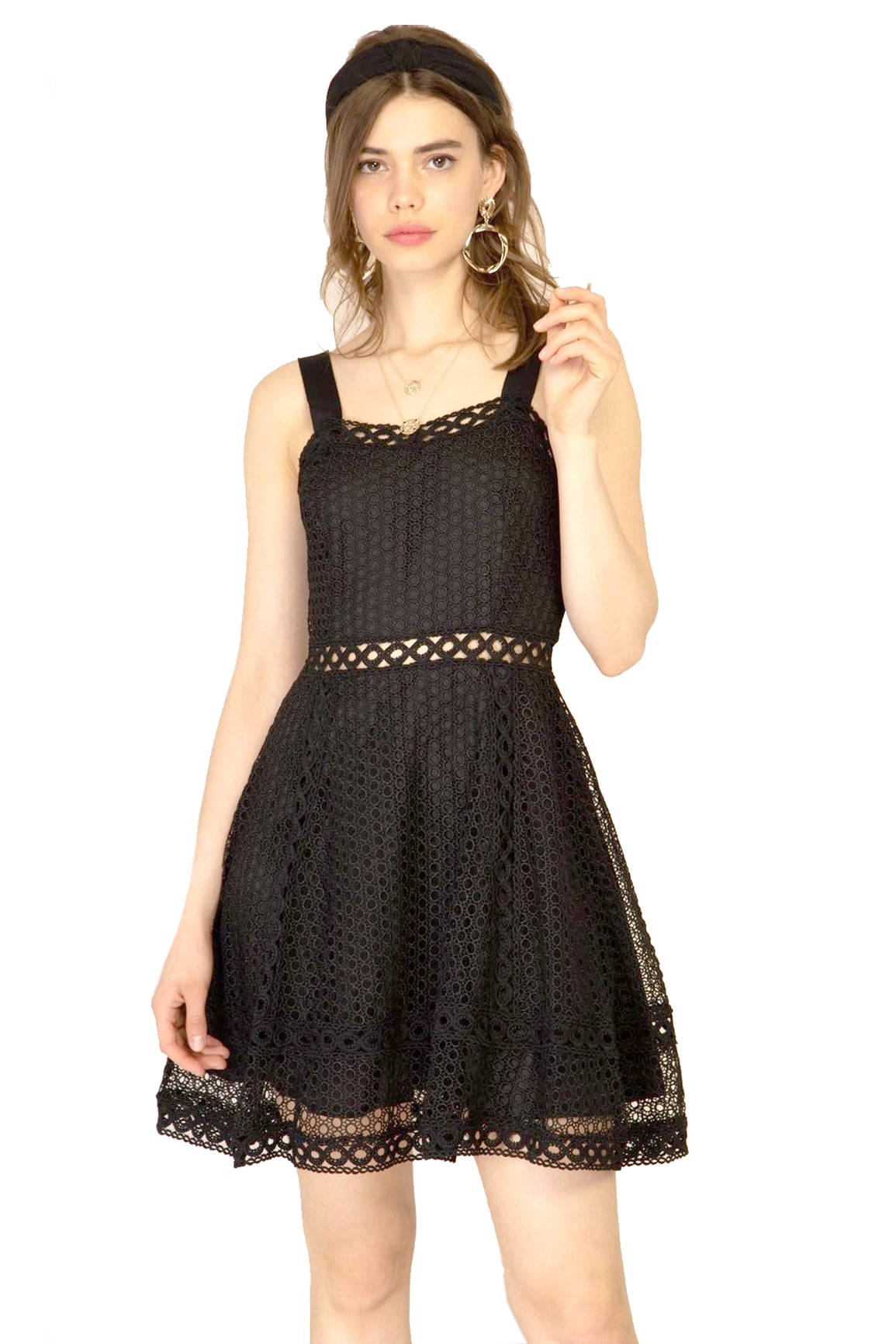 Zurianna Guipure Lace Skater Dress