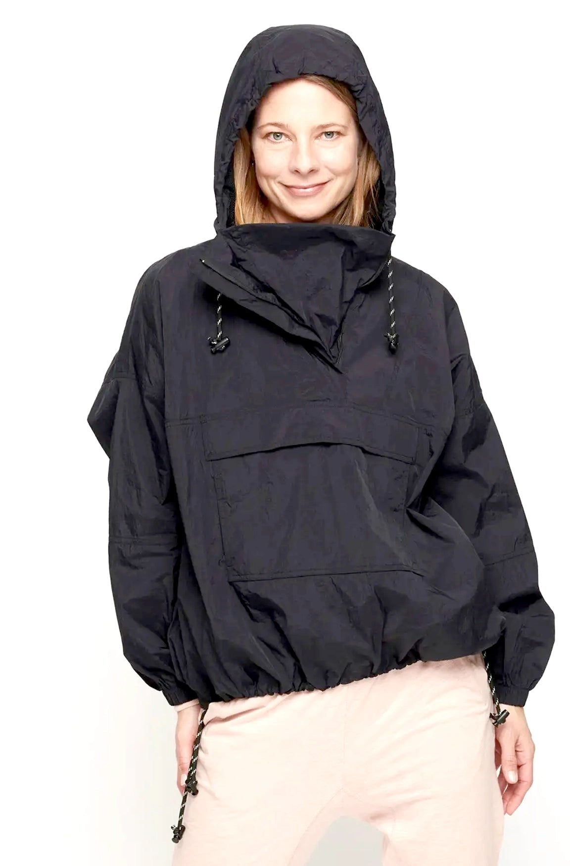 Autumn Coast Anorak Jacket - Black - 100% recycled polyester