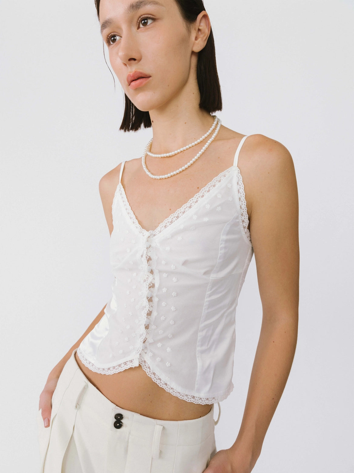 Alleana Embroidered Lace Tank Top