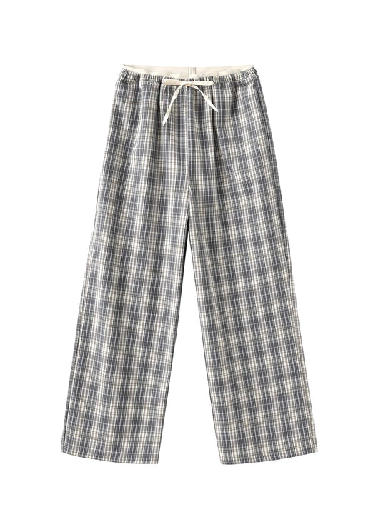 Arabaa Plaid Straight Leg Casual Pants