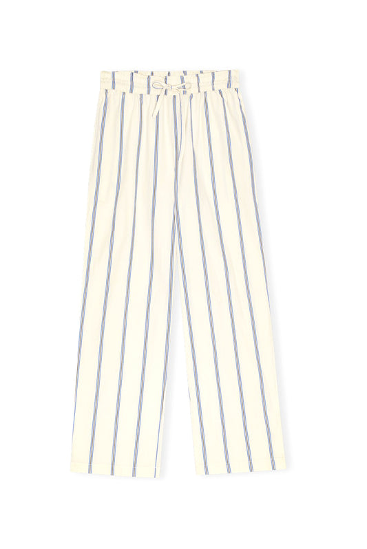 Kucho White Moon Pants Stripe - Ecru / Blue / Moonless - organic cotton