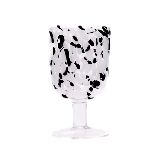 Kucho Black Speckled Wine Glass