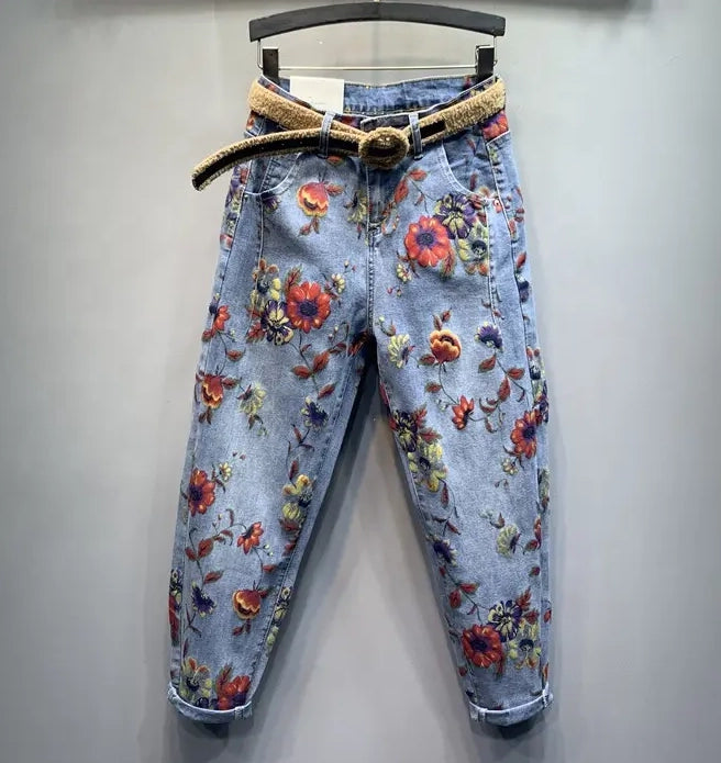 Kucho Denim Floral Jeans