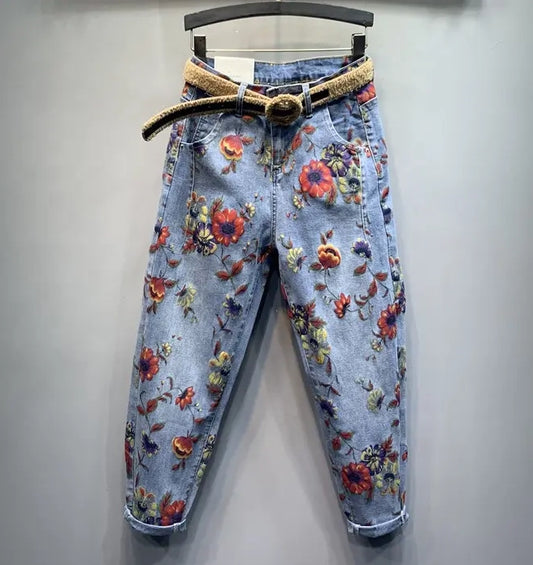 Kucho Denim Floral Jeans