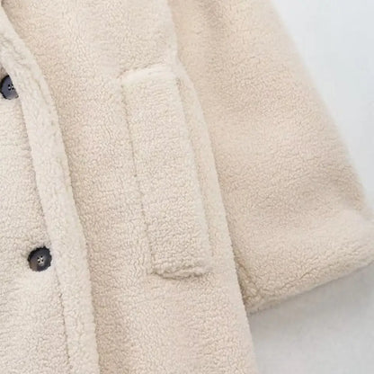 Cream Teddy Bear Over Coat