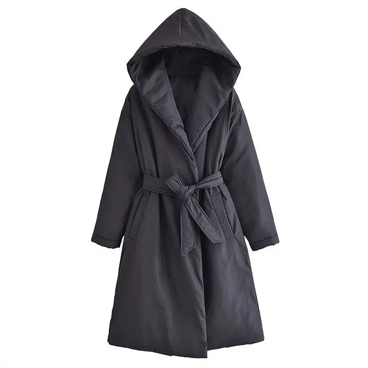 Black Puffed Overcoat