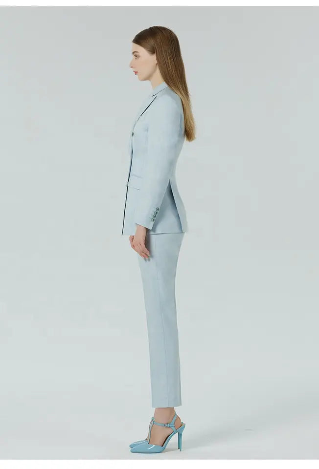 Kucho Baby Blue / Black / Pink / Mustard / Peach Slim Fit Trouser Suit