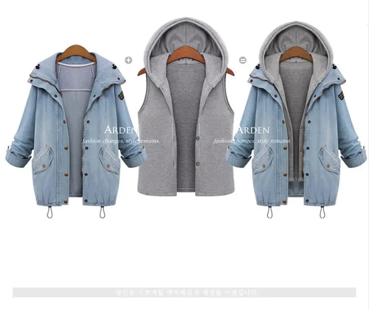 Denim Hoodie Coat