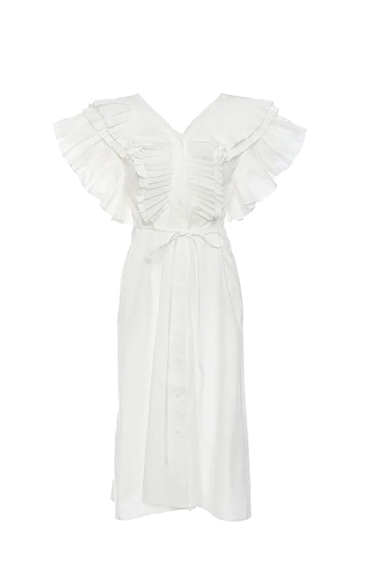 Kucho White Frilly Dress