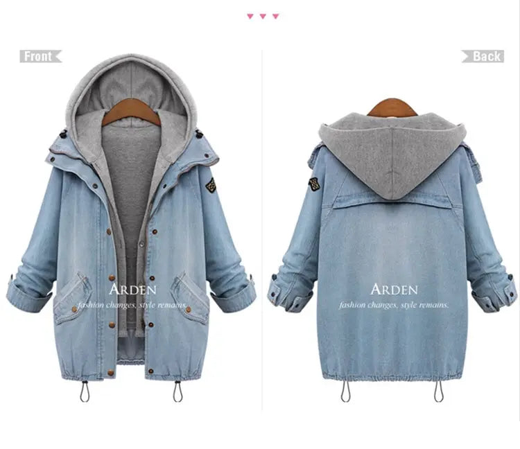 Denim Hoodie Coat