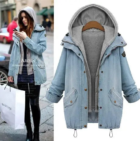 Denim Hoodie Coat