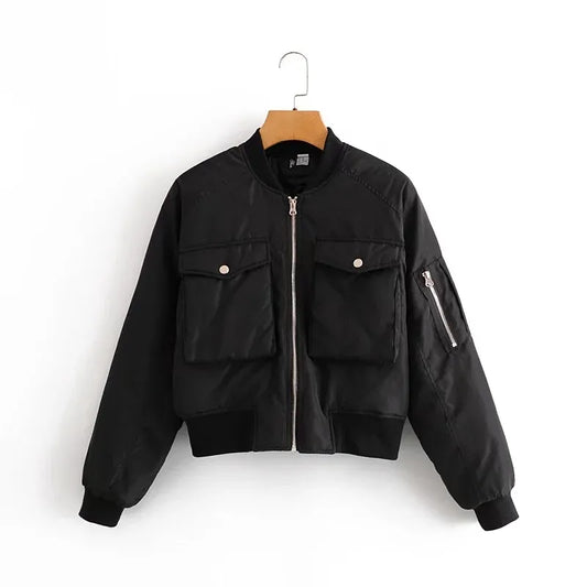 Black And Khaki Bomber Jacket