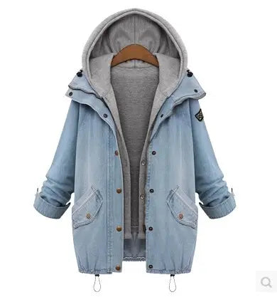 Denim Hoodie Coat