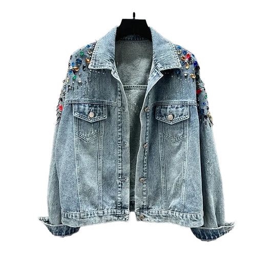 Kucho Denim Beaded Jacket