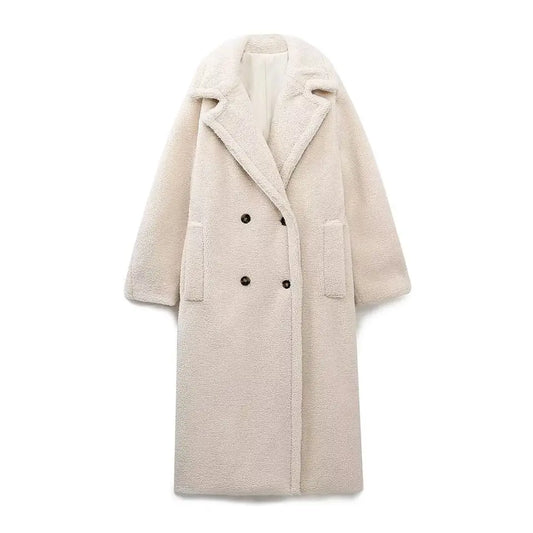 Cream Teddy Bear Over Coat