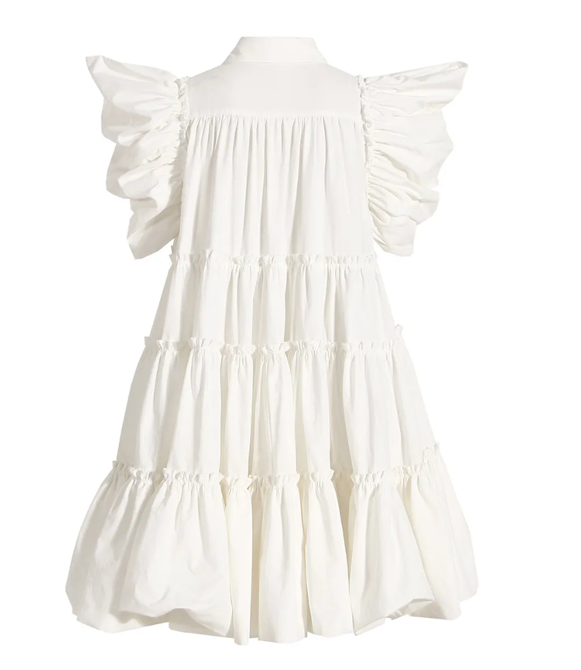 Kucho White / Pink Short Swing Summer Dress
