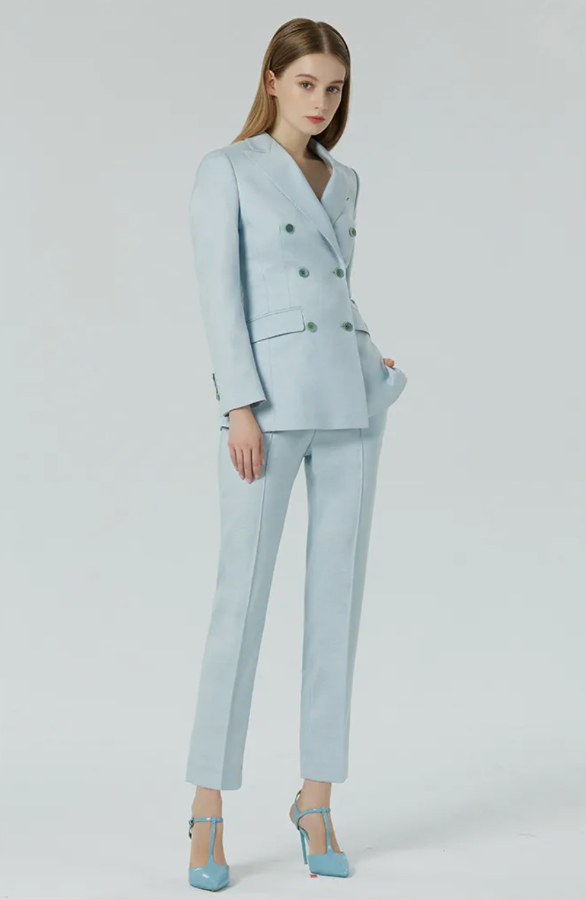 Kucho Baby Blue / Black / Pink / Mustard / Peach Slim Fit Trouser Suit