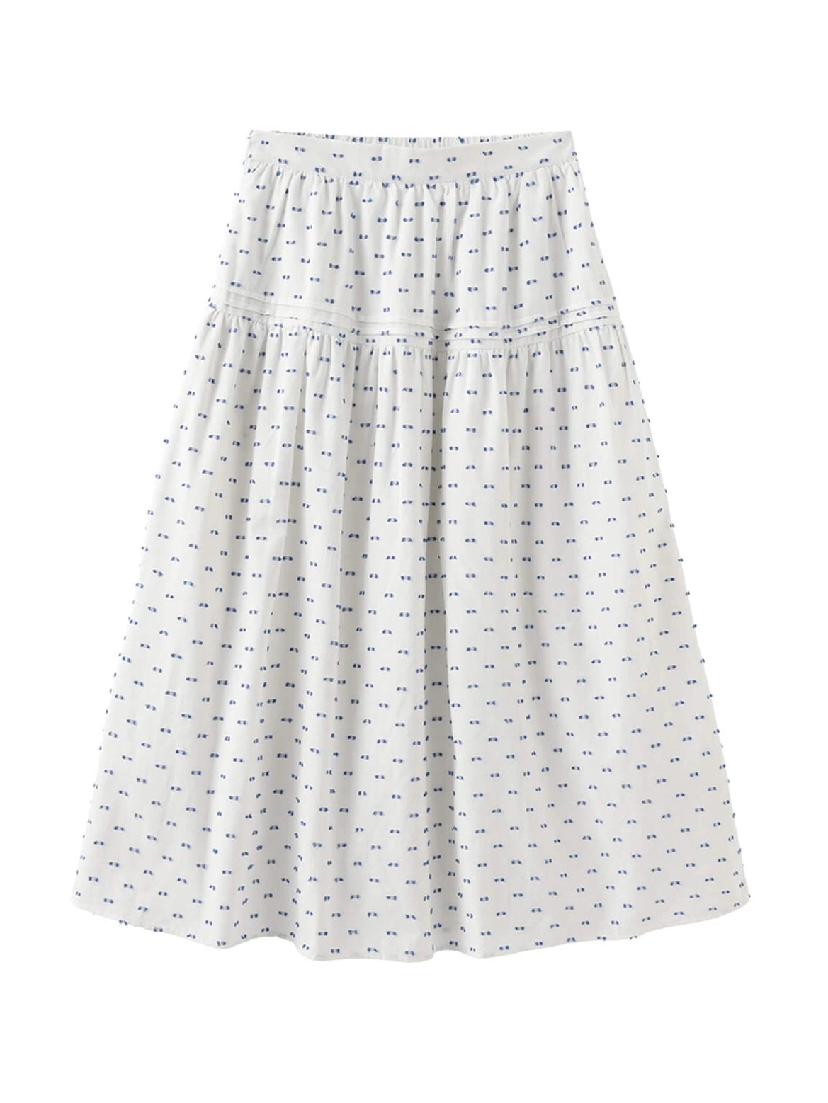 Alleana Cotton 3D Jacquard A-Line Puffy Skirt