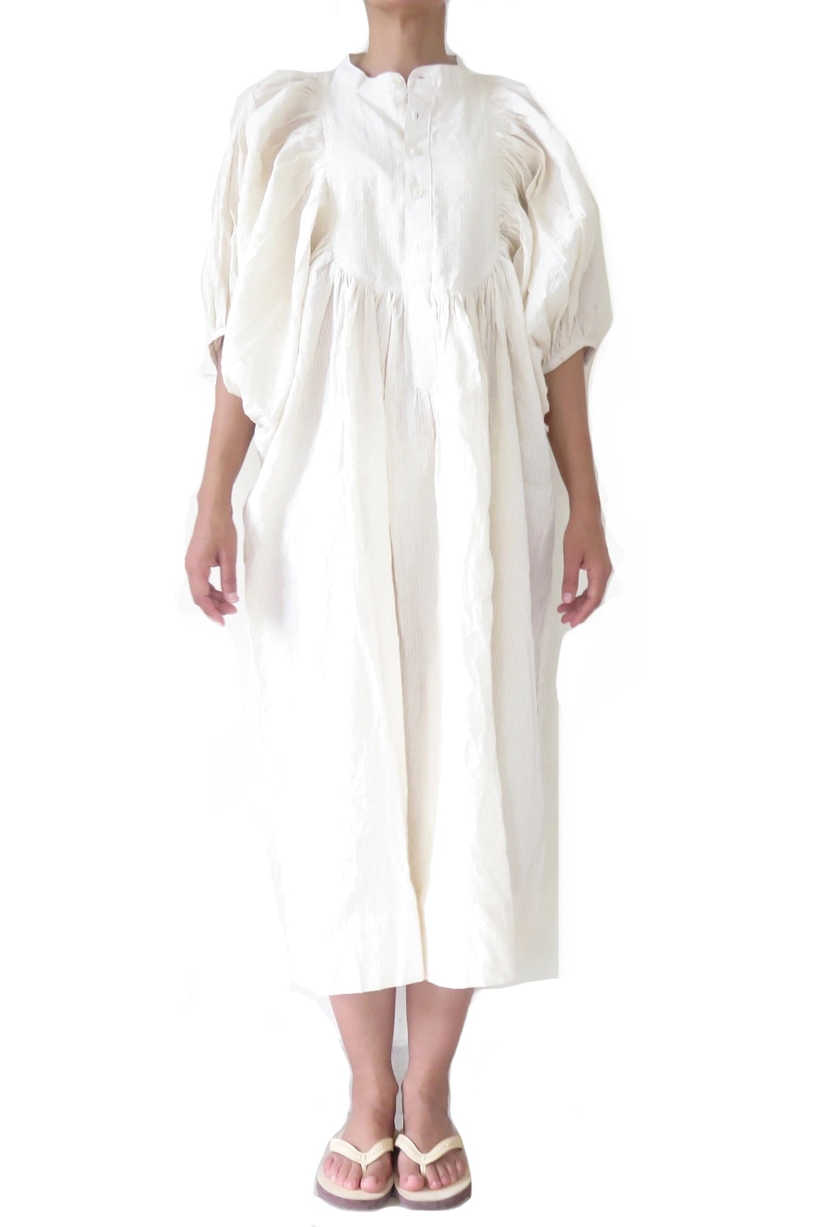 ZxiZxi White Afgan Dress - Organic Handwoven Khadi Cotton