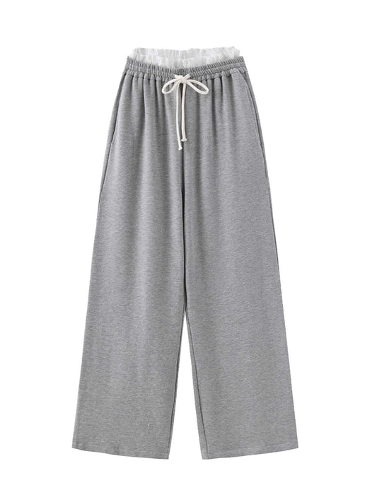 Alleana Casual Joggers with Lace Waistband