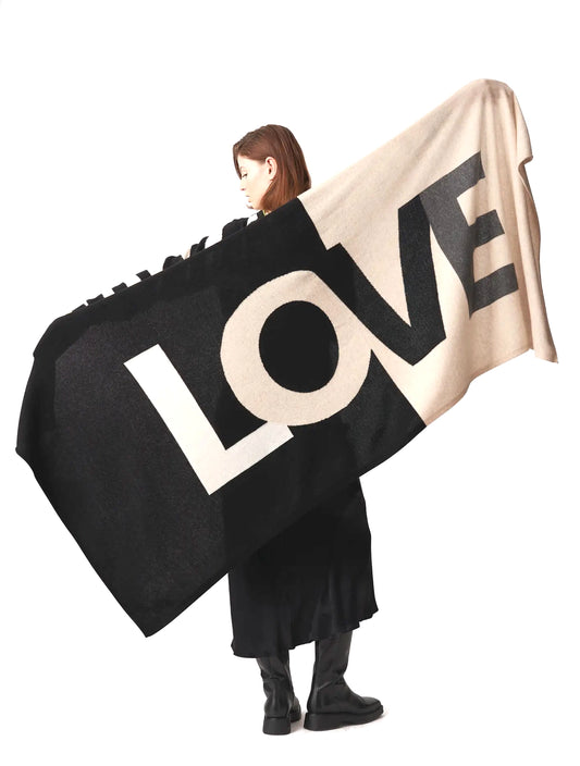 Black Loved Up Shawl - 100% grade A Mongolian cashmere