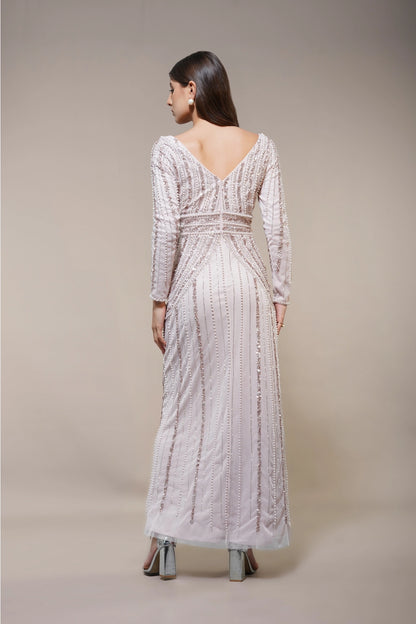 Zykanba Cordelia Embellished Maxi Dress in Powder Pink