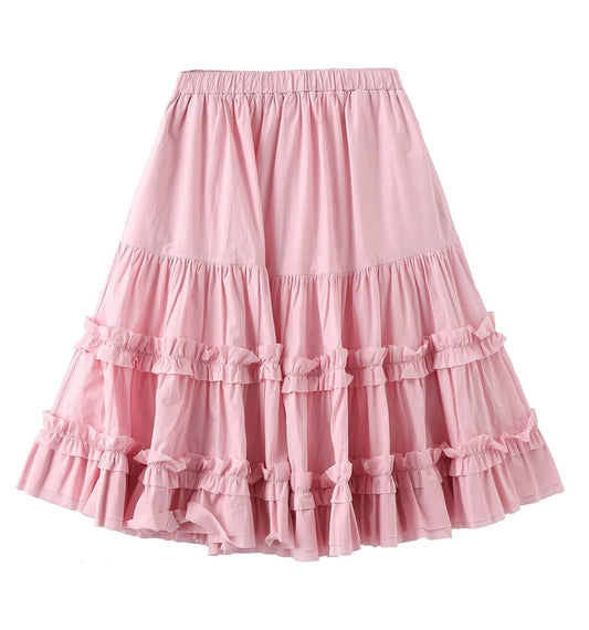 Beaumont - Pure 100% Cotton Ruffle Cake Skirt