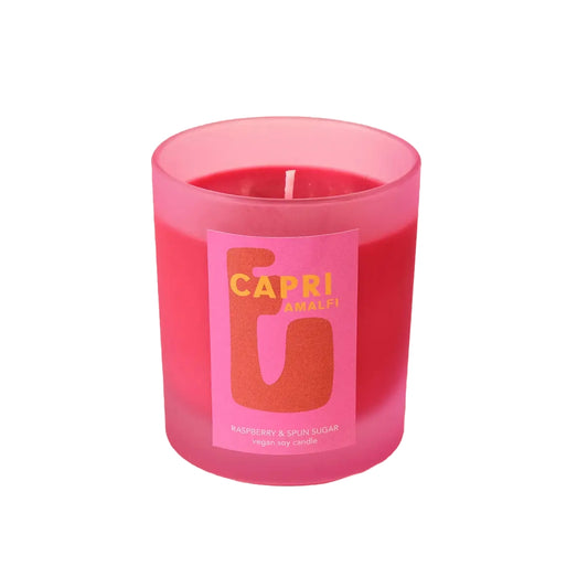 Anjab Capri Raspberry & Spun Sugar Vacay Candle - Made in England