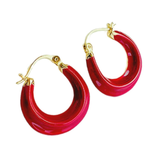 Kucho Red Arcadiuos Small Hoop Earrings