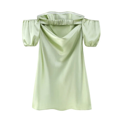 Kucho Mint Off shoulder Dress