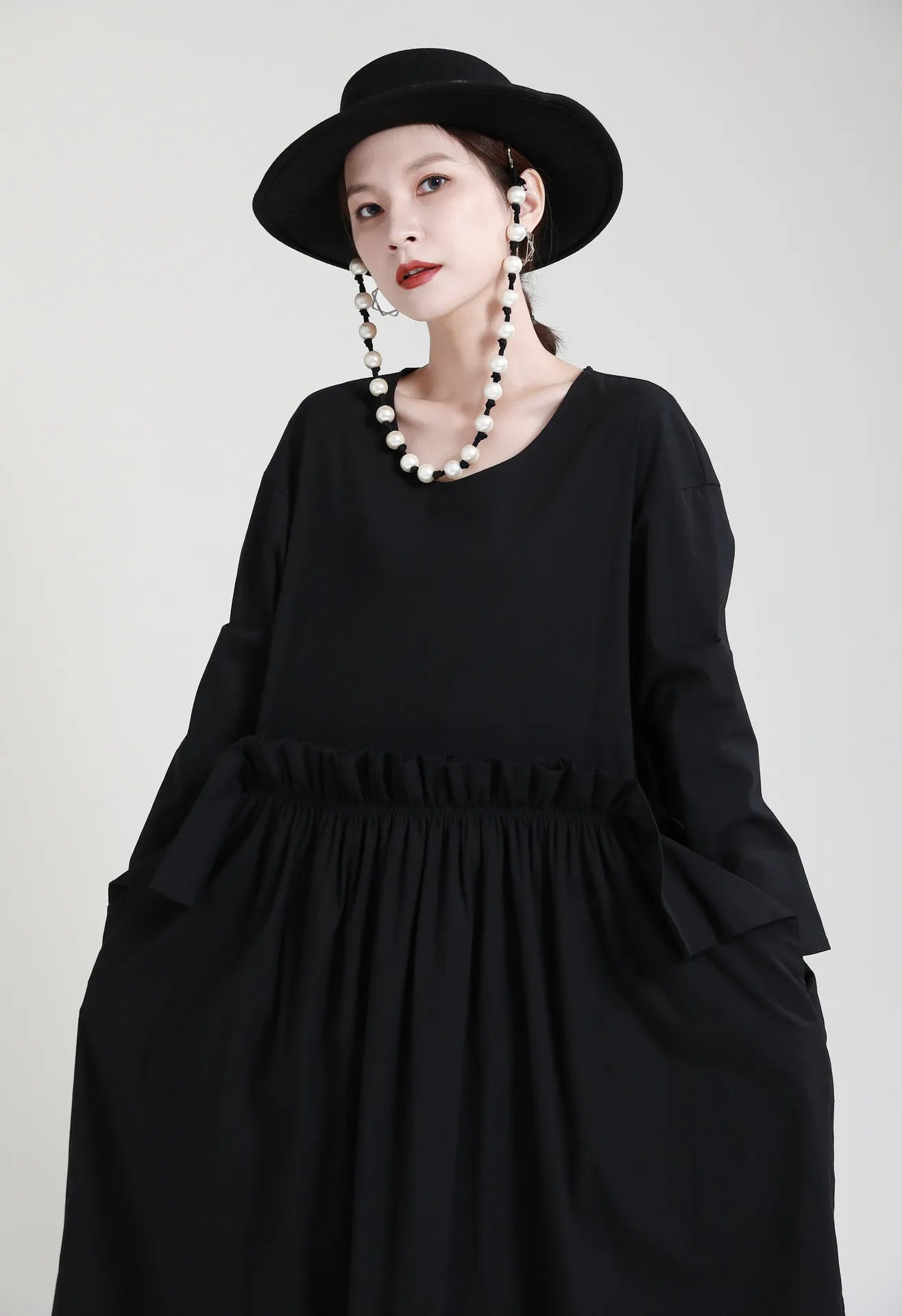 Kucho Black Loose Swing Dress