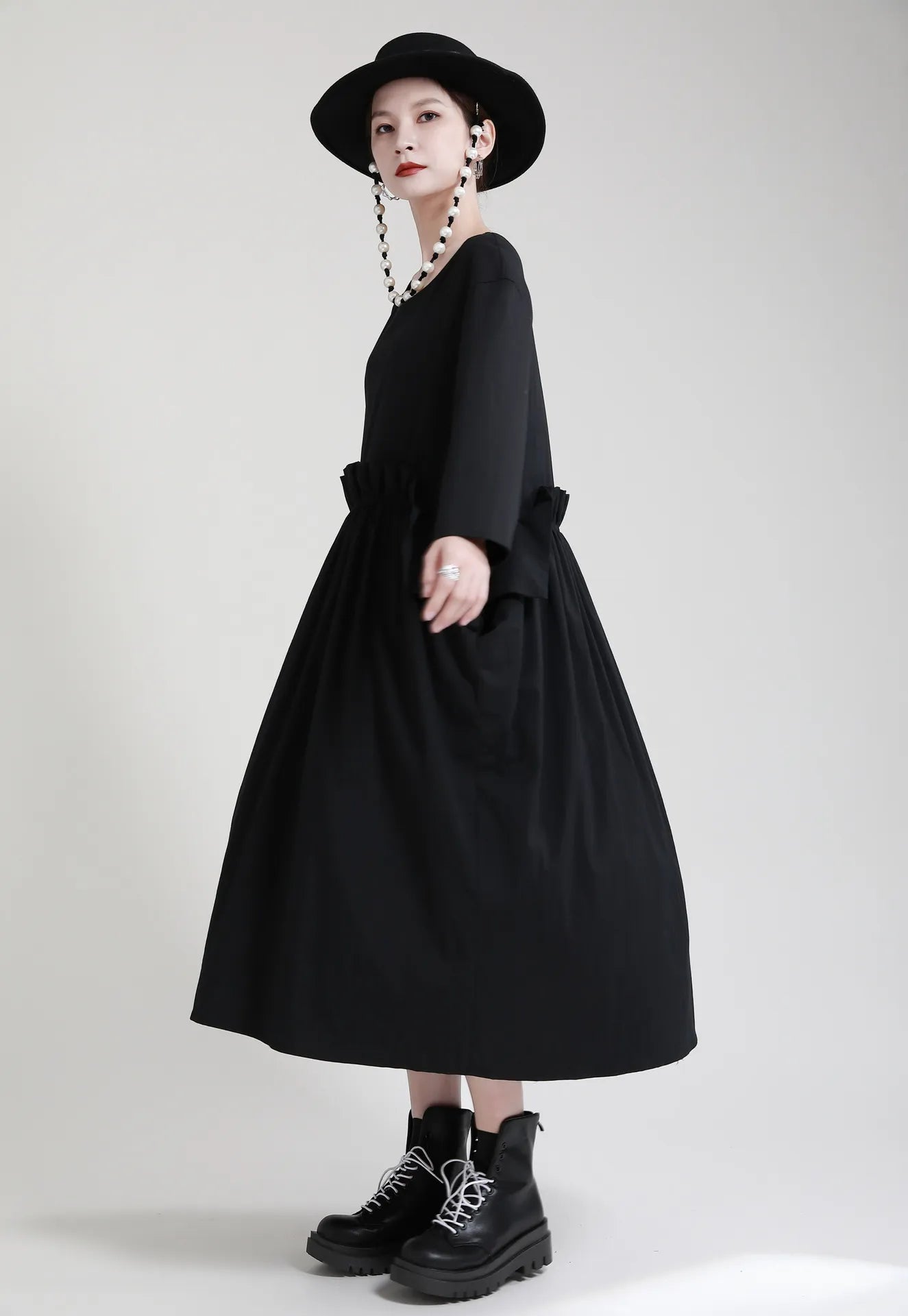 Kucho Black Loose Swing Dress