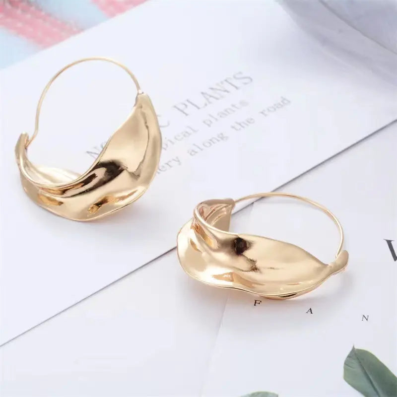 Kucho Must Have 18c Gold Plated Crushed Leaf Earrings