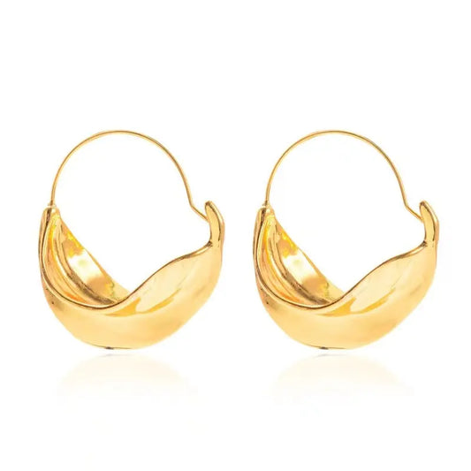 Kucho Must Have 18c Gold Plated Crushed Leaf Earrings