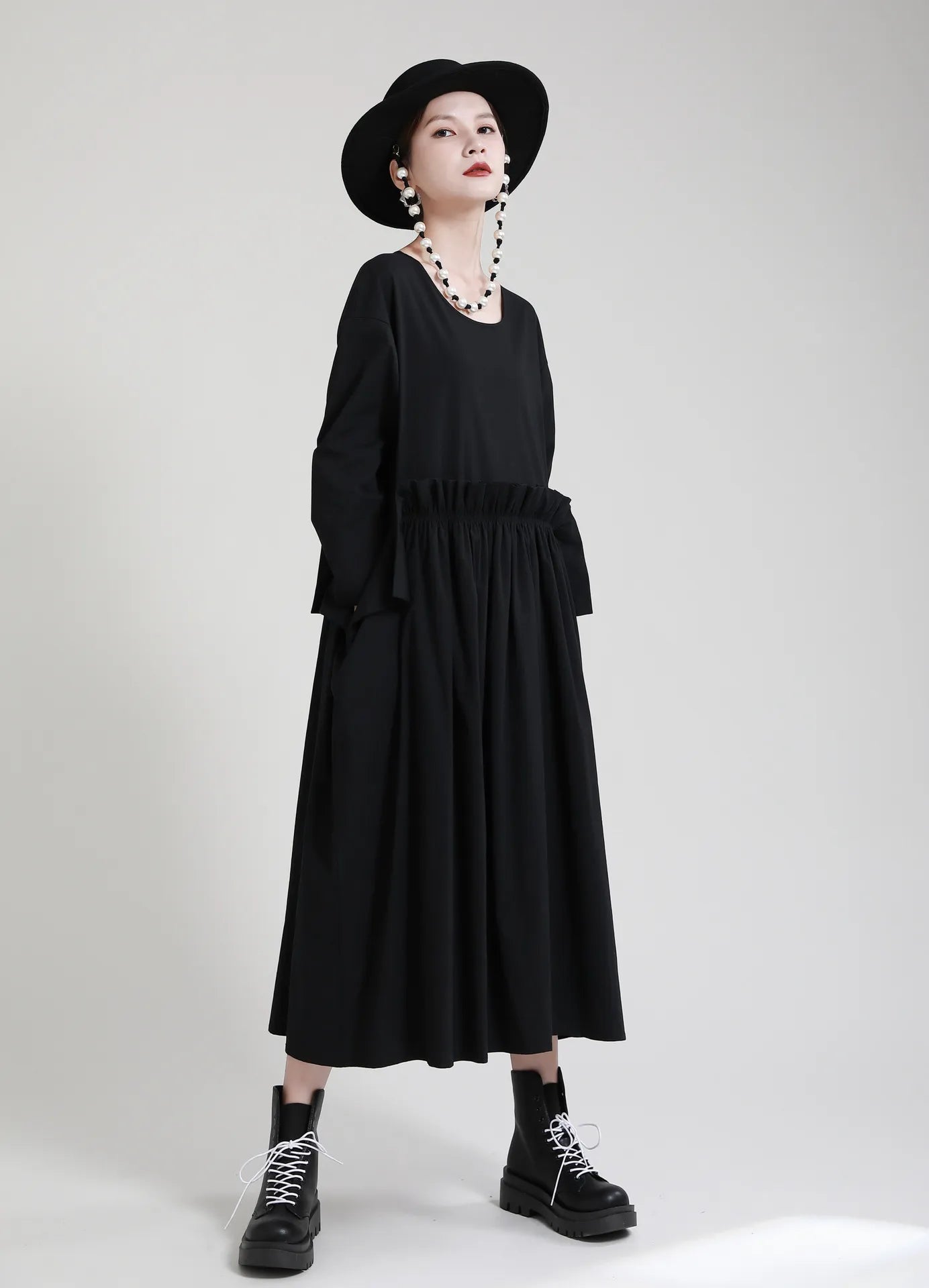 Kucho Black Loose Swing Dress