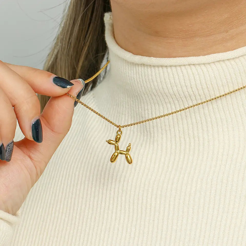 Kucho Must Have 18 Carrot Gold Plated Balloon Dog Necklace