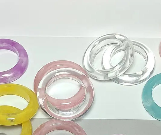Kucho Multi Colour Set of 5 Marble Acrylic Rings